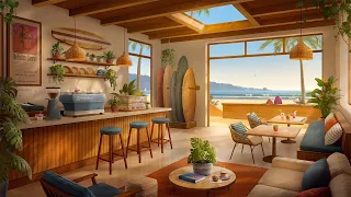 Coastal Summer Cafe Ambience – Breezy Jazz & Soft Ocean Waves [No Mid Roll Ads]