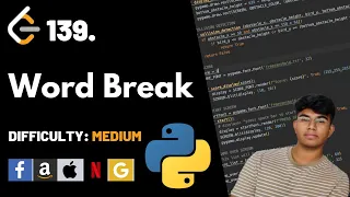 Word Break Leet code 139 Theory explained Python code