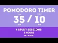 Download Lagu 35 / 10  Pomodoro Timer - 3 hours study || No music - Study for dreams - Deep focus - Study timer