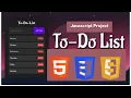 JavaScript Project To-Do List App with CRUD Local Storage Tutorial
