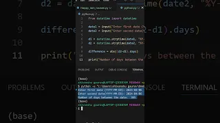 how to count no of days between 2 dates in python python for beginners