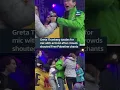 Download Lagu Greta Thunberg tussles with activist over mic after crowd begins shouting Free Palestine chants