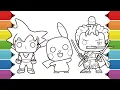 Coloring Funko Pop Coloring Pages Pikachu Goku Zoro