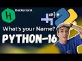Python 16 What s your Name HackerRank Exercise