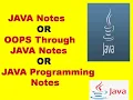 Java Programming Notes OOPS Through Java Notes Java Notes Java OOPS through Java Lab Manual