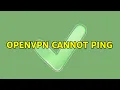 OpenVPN cannot ping