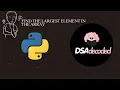 Find largest element in an array Python Code