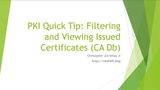 Download PKI Quick Tips: Viewing Issued Certificates MP3