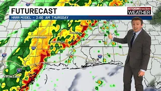 Strong to severe storms possible on the Gulf Coast tonight into Thursday morning