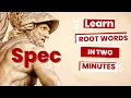 Root Word SPEC Look Watch See Latin Root Words for Kids