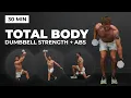 30 Min Full Body Strength Abs - Dumbbell Workout at Home 4x5 Method