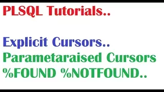Tutorial PLSQL Explicit Cursors with Examples