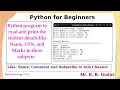 Python Program to Read the Student Details Marks in 3 Subjects and Display Total Marks Percentage