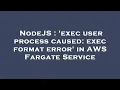 NodeJS exec user process caused exec format error in AWS Fargate Service