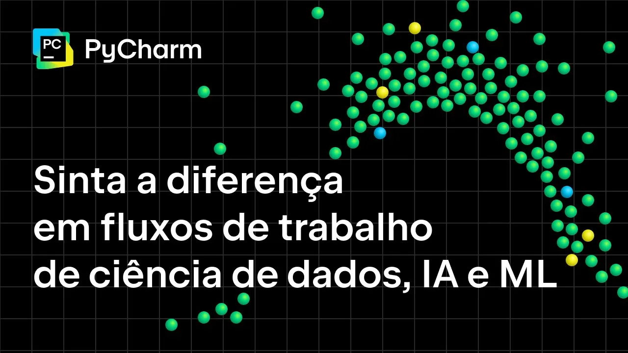 JetBrains for Data — PyCharm — O IDE Python para Data Science, IA e ML (YouTube video ad)