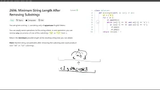 October 7 2024 LeetCode daily 2696 Minimum String Length After Removing Substrings - Python