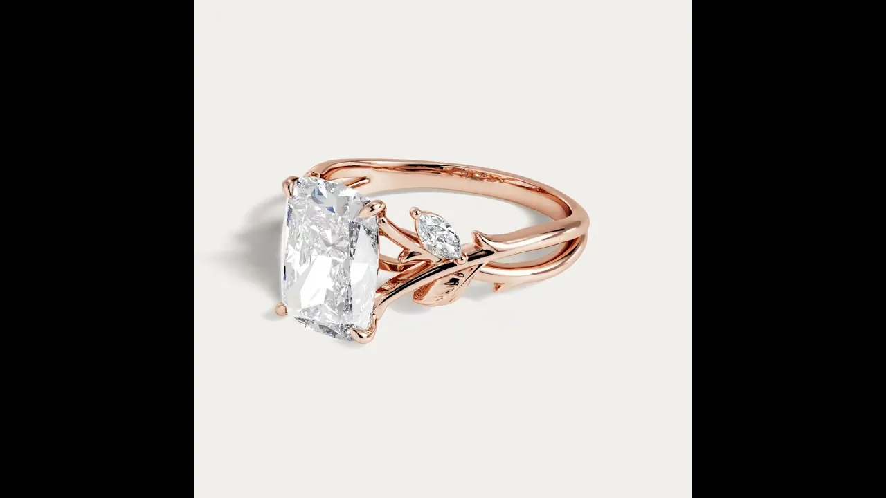 Georgia丨Elongated Cushion Cut Lab Diamond Intertwined Vine Engagement Ring