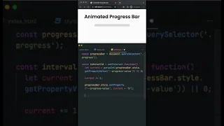 Animated Progress Bar in CSS and JS