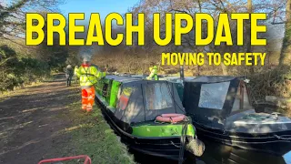 After the Breach at Whitchurch our Narrowboats are Moved to Safety