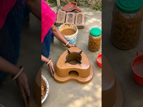 Mitti ka Chulha Desi Style Mitti ka Chulha Making π₯ #shorts #viral #clay #handmade