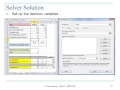 Lecture 5 Microsoft Excel Solver Optimization Linear Programming