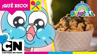 Menú de CN | Los macarrones con queso y la ensalada de hamburguesa de Gumball 🥗 🧀 | @fatafeat