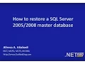 How to restore SQL Server 2005-2008 master database