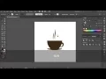 Simple coffee cup icon Tutorial Adobe Illustrator CC for beginners