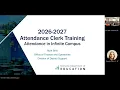 Attendance Clerk Training - August 11 2026