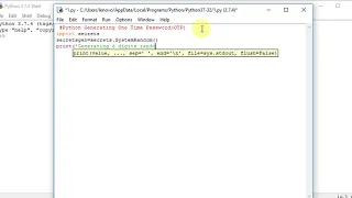 Python Generating One Time Password OTP
