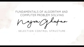C SELECTION CONTROL STRUCTURE PART 2