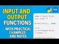 Input and output functions in python with practical examples and notes