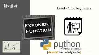 1 5 3 Exponent Function in python programming Hindi I Python Programming for beginners