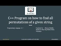 C Program on how to find all permutations of a given string