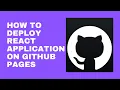 How To Deploy React Application on Github Pages Step By Step RockingSupport