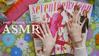 ASMR Whispering and Tracing Vintage Fashion Magazines 🌸 2+ HOURS Page Flipping (4K)