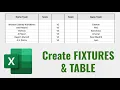 Create Fixture List League Table in Excel Tutorial