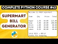 Supermarket Bill Generator using Python Python Tutorial -
