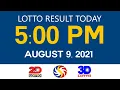 Lotto Results Today August 9 2021 5pm Ez2 Swertres 2D 3D 4D PCSO