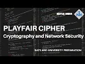 PLAYFAIR CIPHER CRYPTOGRPHY SOLVED EXAMPLE 3