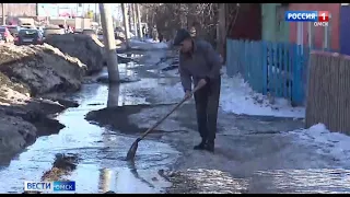 В Омске из-за плюсовой температуры началось активное таяние снега