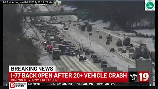 I-77 N reopens after 23-vehicle crash in Summit County