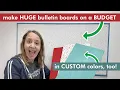 DIY Giant Bulletin Board Wall Cheap Easy Alternative to Cork
