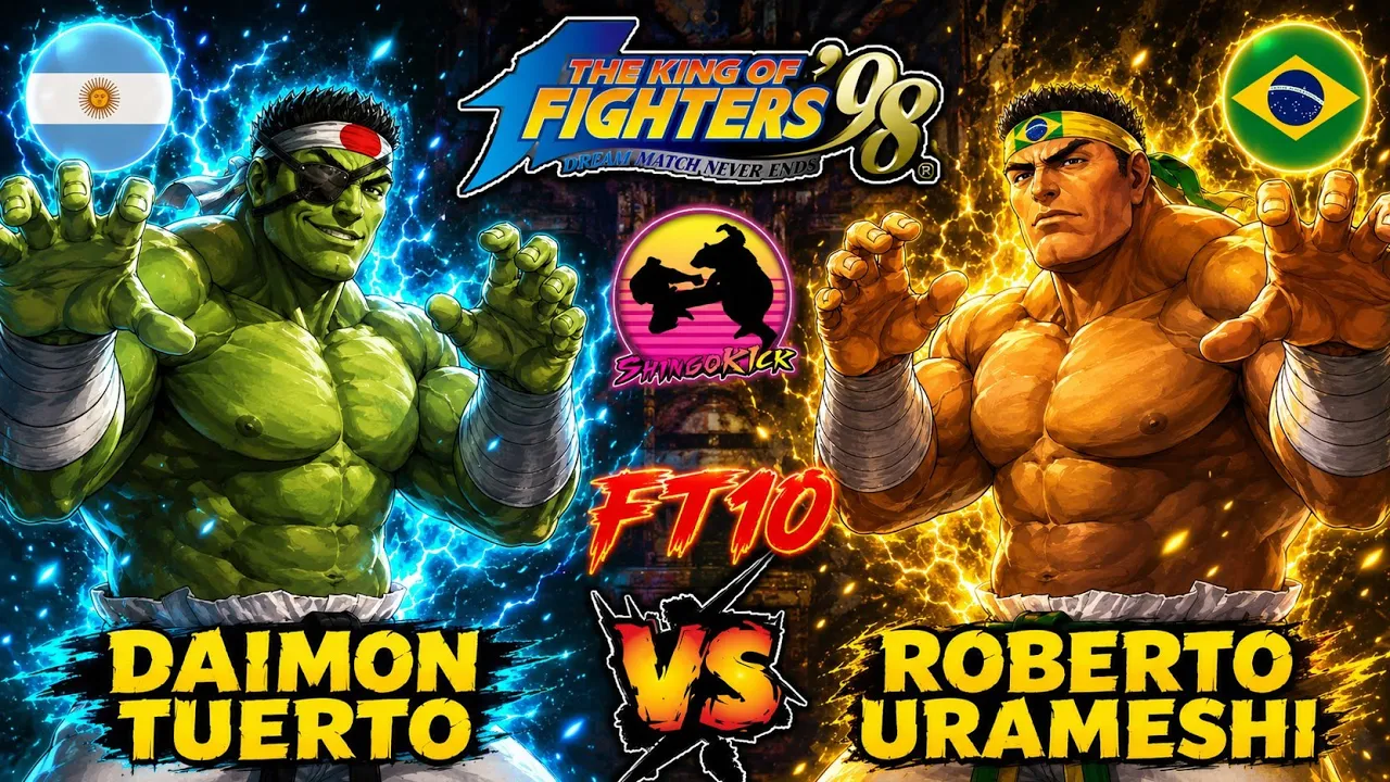 🔥Ese TUERTO QUIEN SERA❓🥸🔥 Daimon Tuerto 🇦🇷 🆚 Roberto Urameshi 🇧🇷 FT10 #kof98