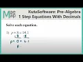 KutaSoftware PreAlgebra - One Step Equations With Decimals