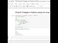 Day 66 Floyd s Triangle in Python using for loop