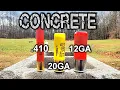 Shotgun Slugs vs Concrete Blocks 410 20ga 12ga