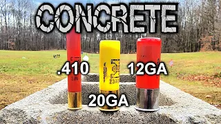 Shotgun Slugs vs Concrete Blocks 410 20ga 12ga