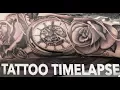 TATTOO TIMELAPSE ROSES AND POCKET WATCH CHRISSY LEE