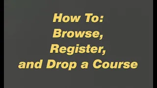 How to Browse Register and Drop Courses at Wayne State University